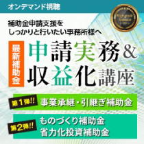 【オンデマンド】最新補助金 申請実務＆収益化講座